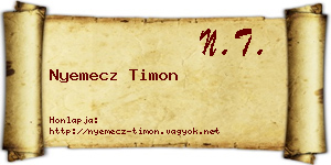 Nyemecz Timon névjegykártya